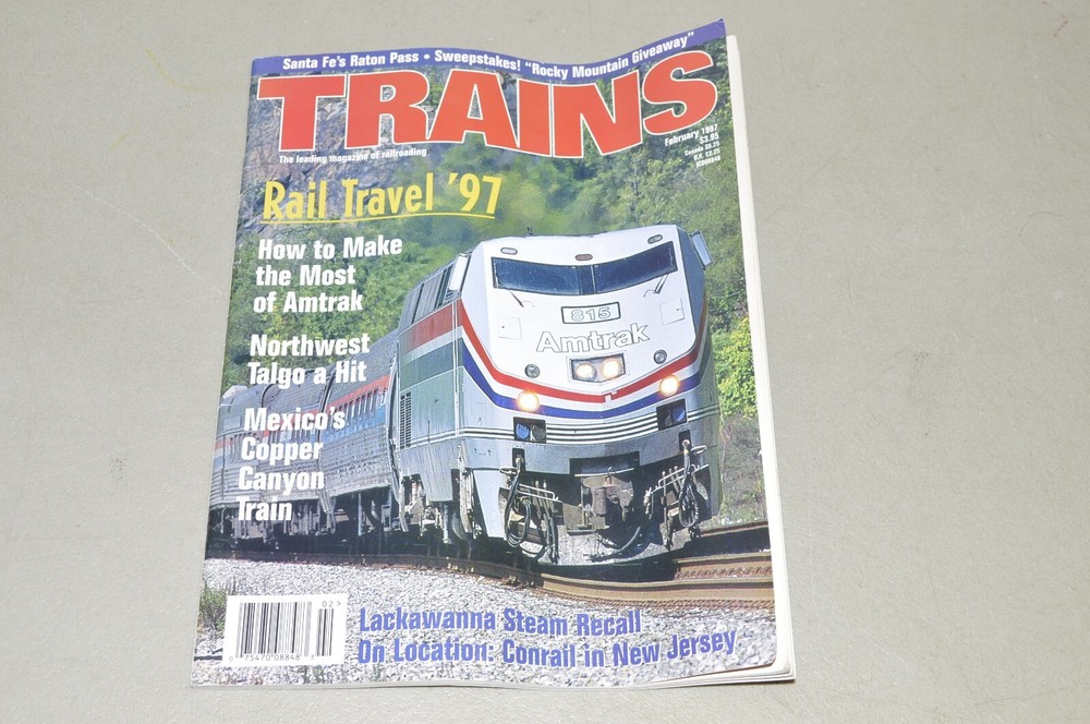 magazine railroad TRAINS February 1997 Northwest Talgo Mexico Copper Canyon