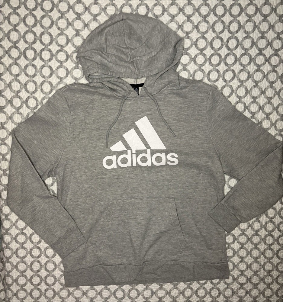 ADIDAS Women’s Petite XL Light Gray Sweatshirt Pullover Hoodie