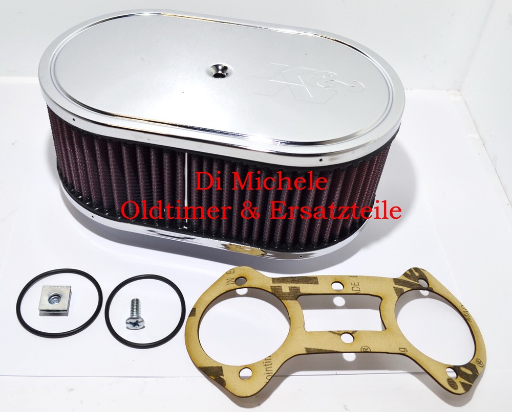 K&N High-Performance Air Filter for 46 IDA or 48 Weber 2-Barrel Carburetor Model B