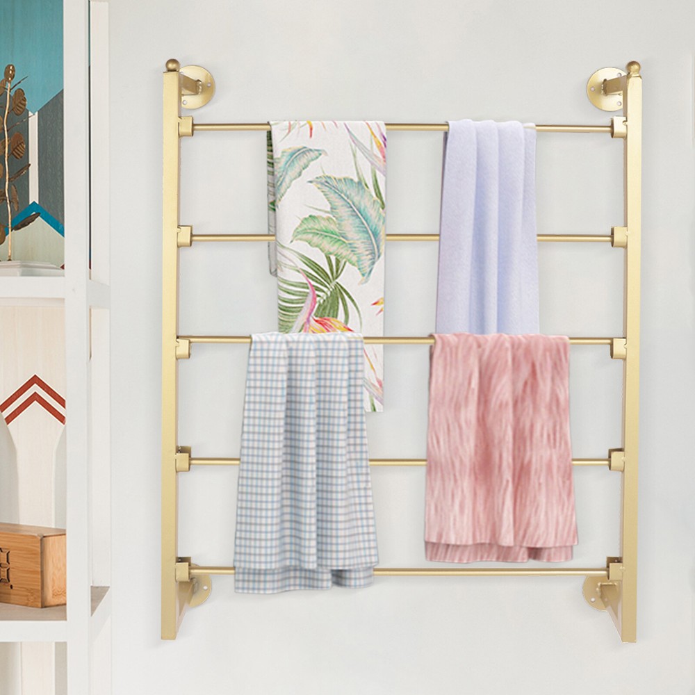 Wall Mount Metal Scarf Organizer Hanging Rack Exquisite Scarf Stand Gold USA