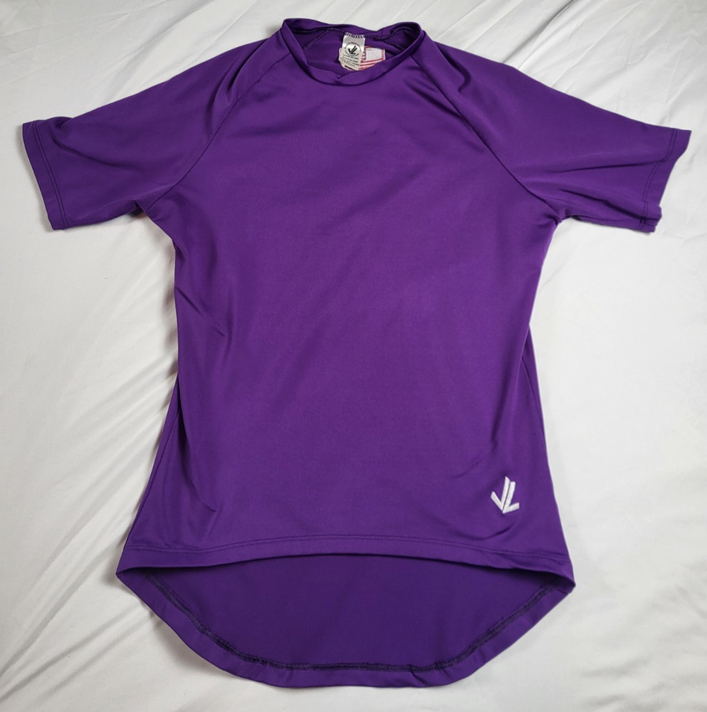 JL Racing Shirt Women's Medium Short Sleeve Purple Crew Rowing Active Outdoor