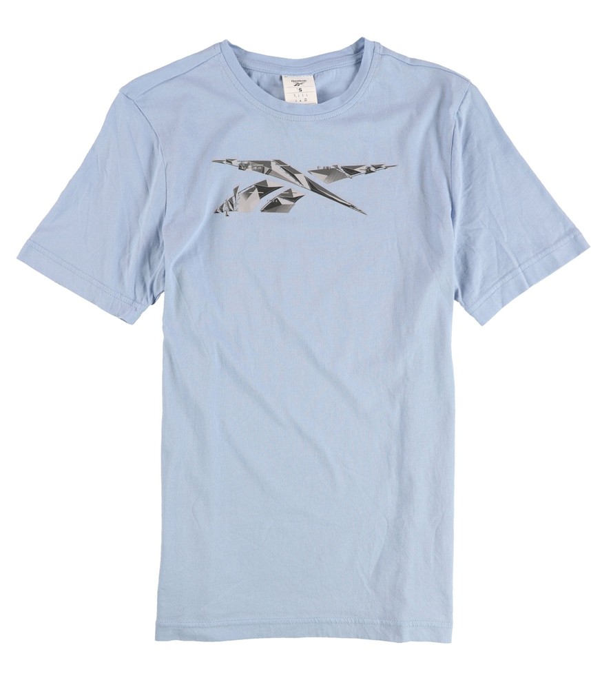 Reebok Mens Abstract Logo Graphic T-Shirt, Blue, Small-image