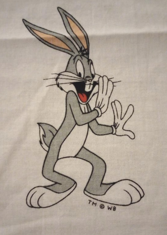 looney tunes bugs bunny fun fabric large print 6.5 x 3.5 inch 1pc new