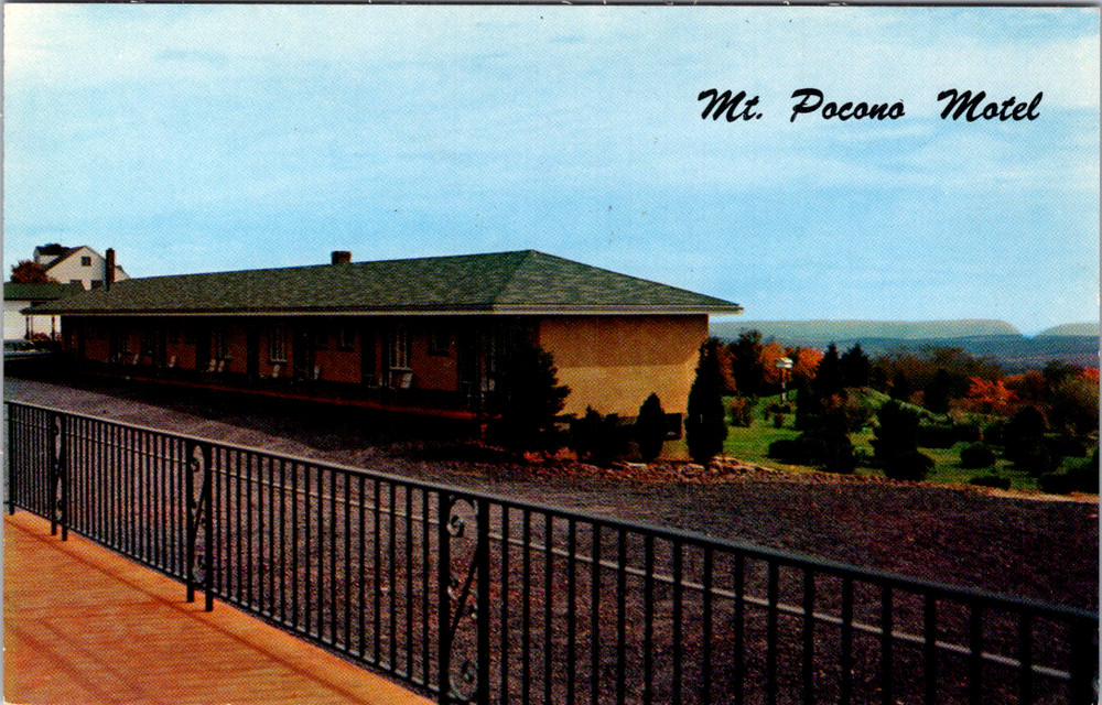 Vintage Postcard Mount Pocono Motel Pennsylvania Scenic Mountains