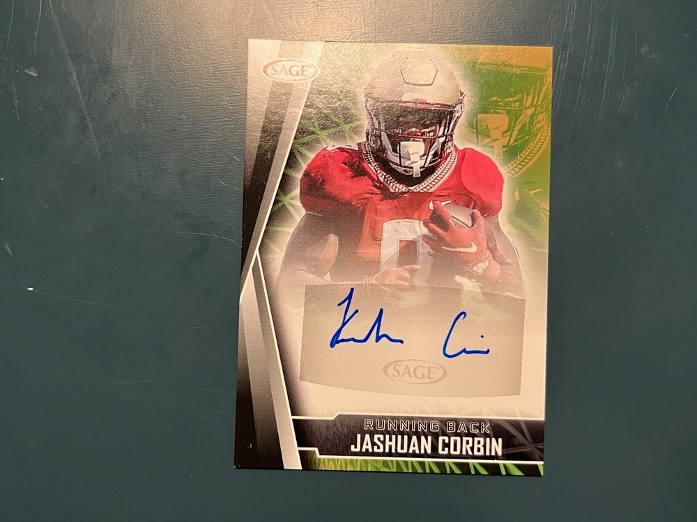 2022 Sage Low Autographs Jashuan Corbin A-JC Black AU Rookie Card