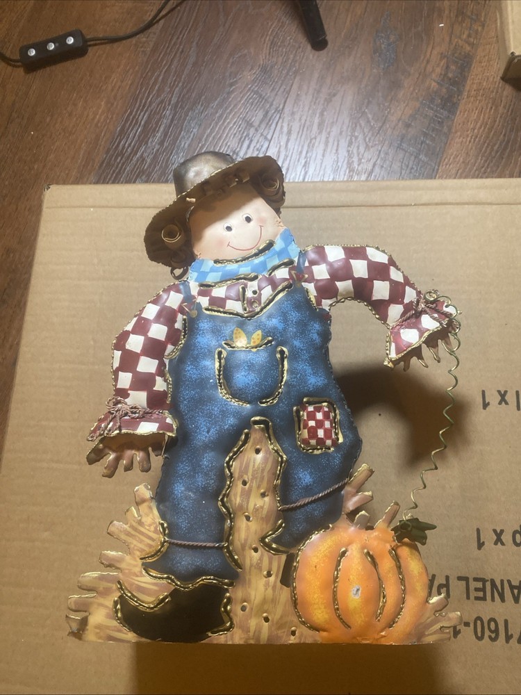 Home Interiors Scarecrow Decorative Candle Holder Fall Lantern
