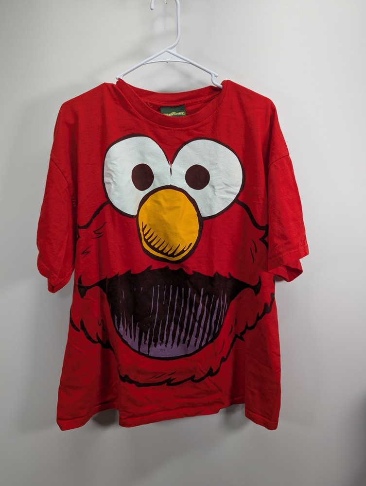 VTG ELMO Big Face Tee Sesame Street Men Size XL T-Shirt Red 2007 Cartoon Big Fac