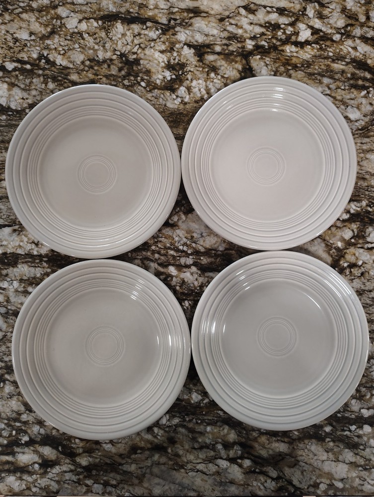 Set Of 4 Fiestaware Gray Luncheon Plates Fiesta Made in USA 9” Homer Laughlin