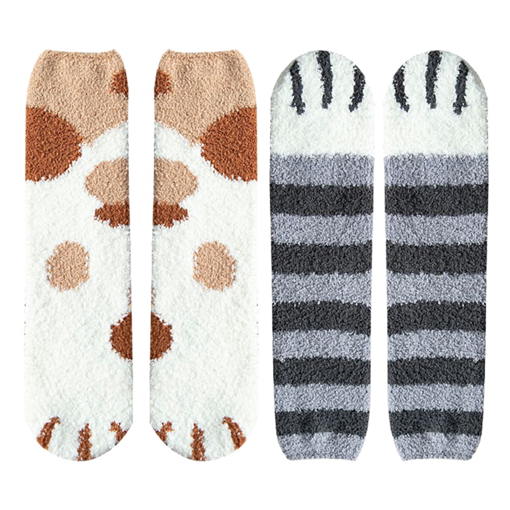 Winter Floor Socks Cat Paw Cartoon Slipper Socks Fuzzy Socks Thick Warm fun