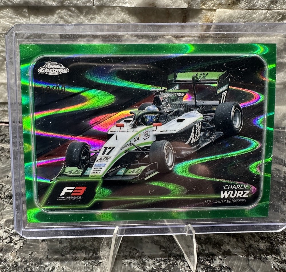 2024 Topps Chrome Formula 1 F3 Cars Charlie Wurz Green Wave /99