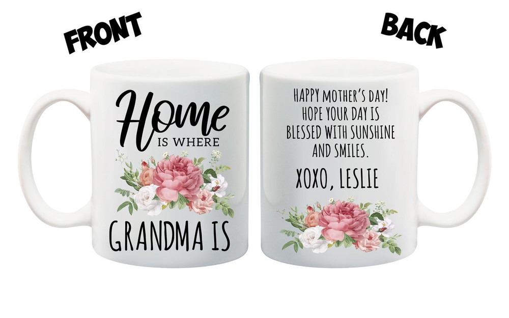 Grandma Mug For Grandmother Gift For Mothers Day Tea Cup Floral Mug Grandma