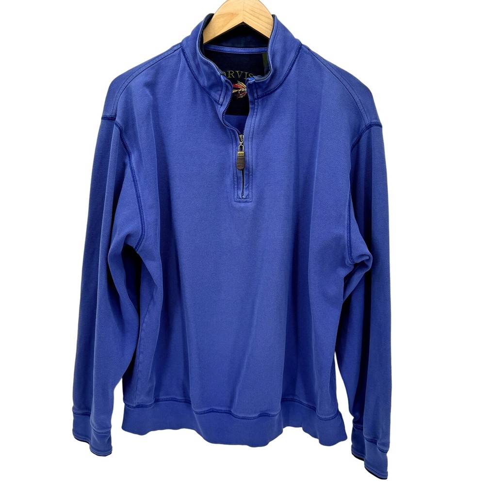 Orvis Sweatshirt Mens Large Long Sleeve 1/2 Zip Pullover Mock Neck Pima Cotton