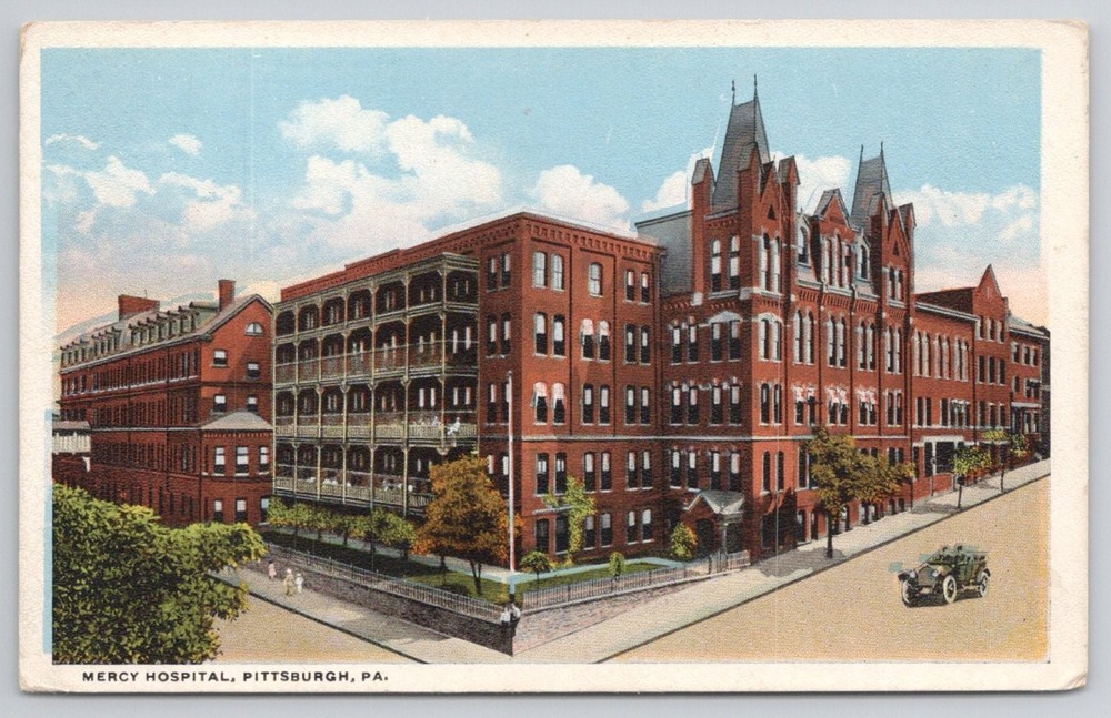 Mercy Hospital Pittsburgh PA Vintage Postcard J. Robbins & Son 1910s
