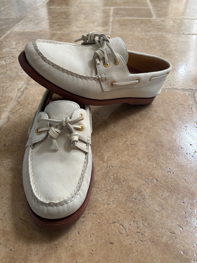 White Leather Sperry's Original™ 2-Eye Boat Shoe Mens 10.5