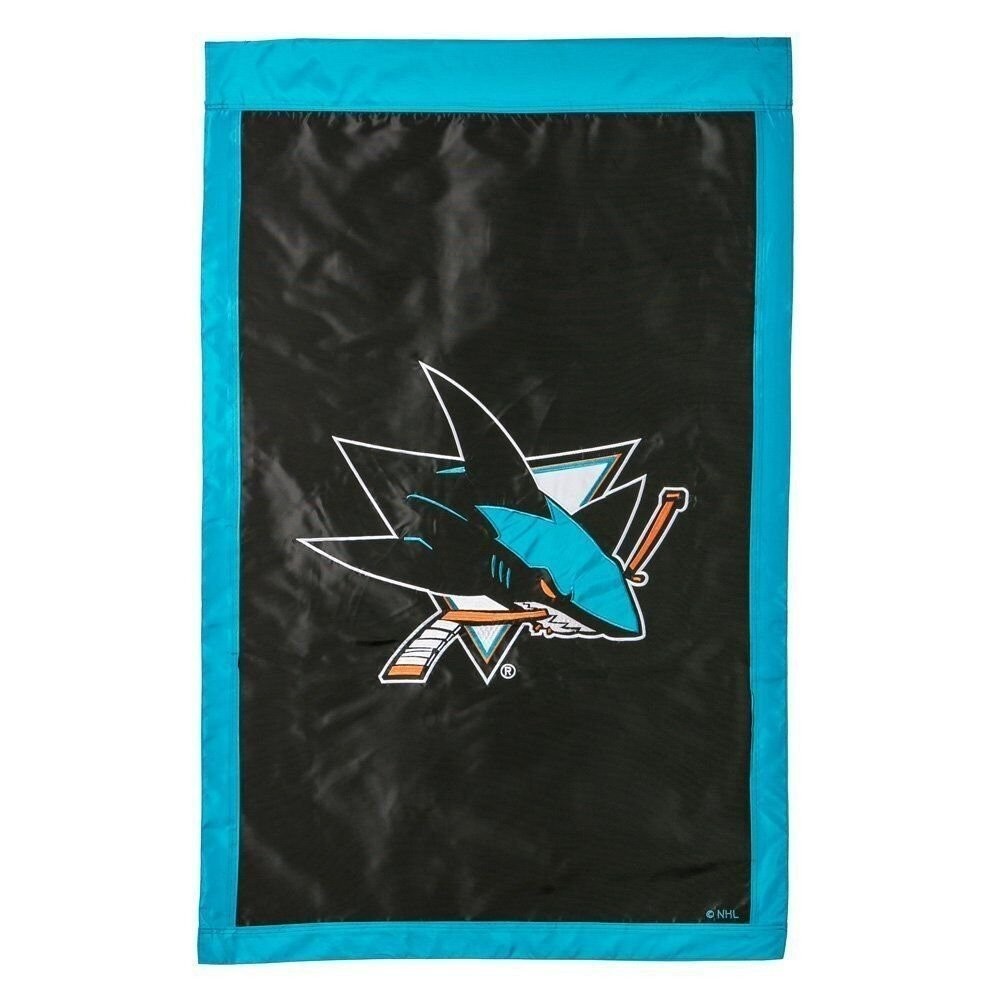 San Jose Sharks Premium Double Sided Banner House Flag, Embroidered Applique,...