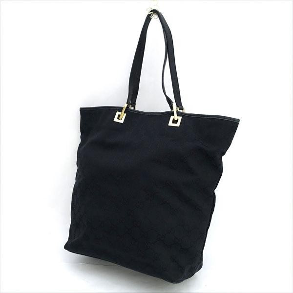 Authentic Gucci GG Canvas Black Tote Bag from Japan