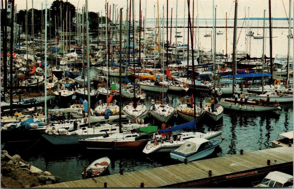 Dr Jim Stamps Postcard Mackinac Island Yacht Basin