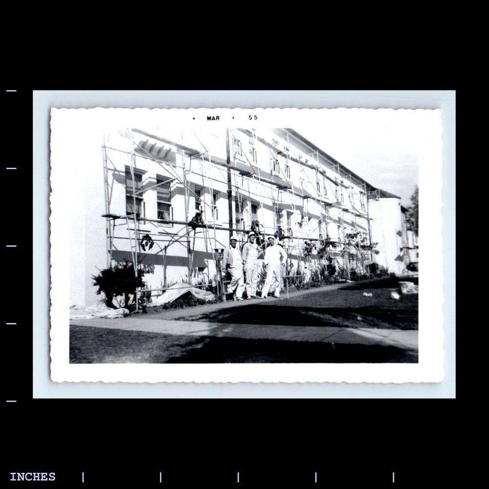 Old Vintage Photo CALIFORNIA CHRISTIAN HOME 1955 SCAFFOLDING WORKERS