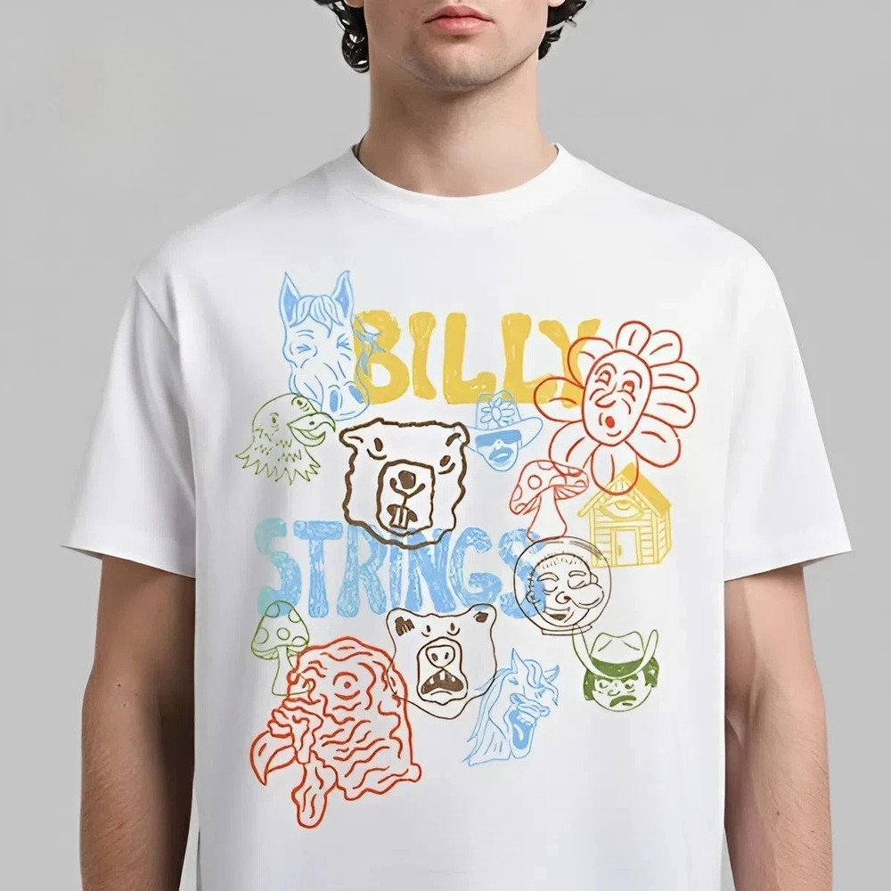 Billy Strings 2026 Winter Tour Character T-Shirt Cotton Full Size BO2753
