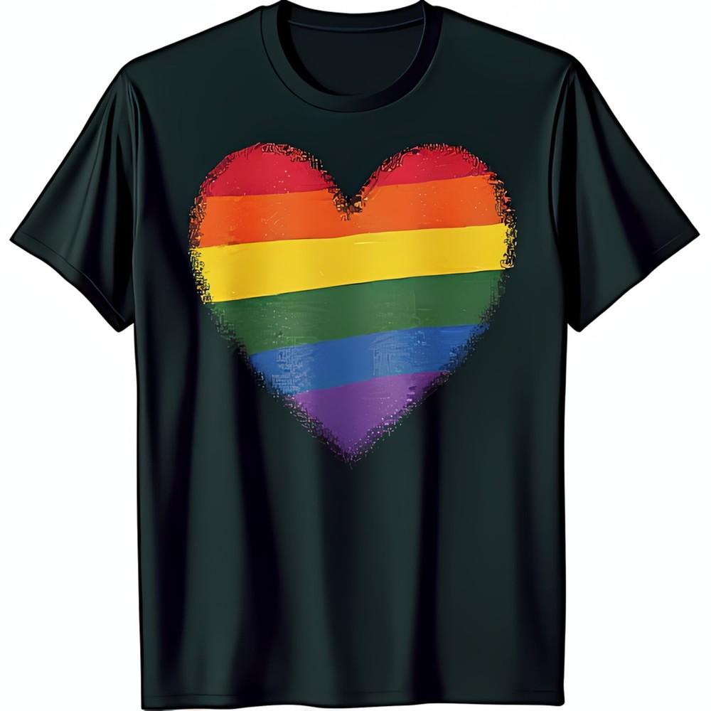 Bold LGBTQ Pride Graphic Black T-Shirt Eye Catching Support for Equality