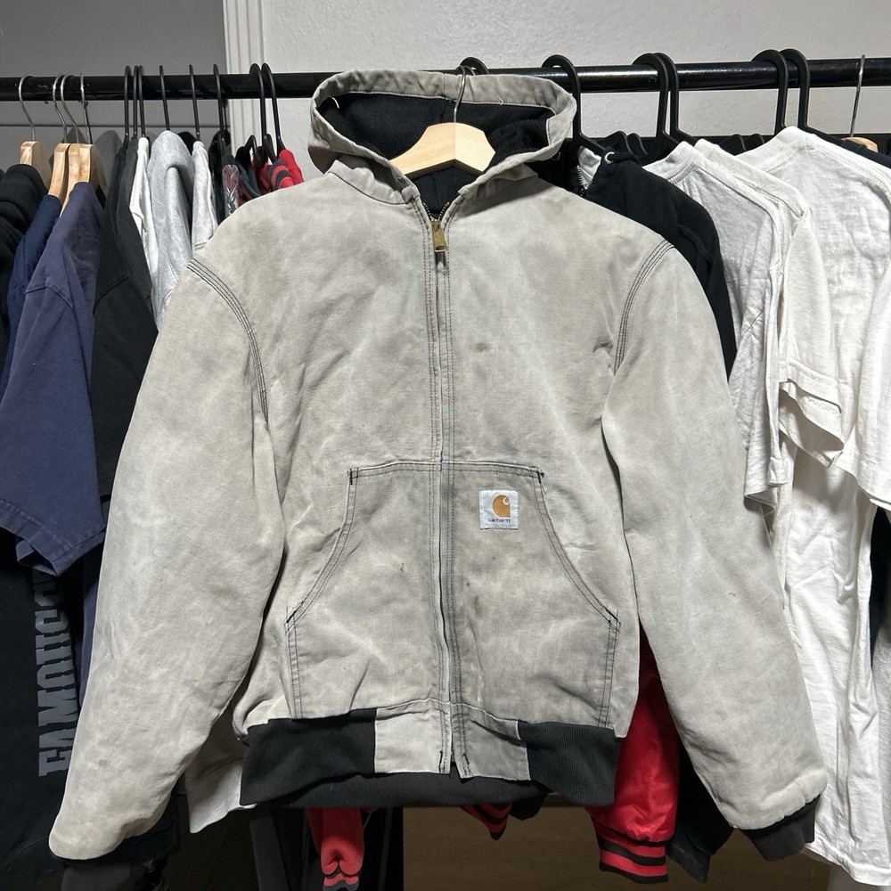 Vintage Distressed Carhartt Hooded Men's Jacket Small