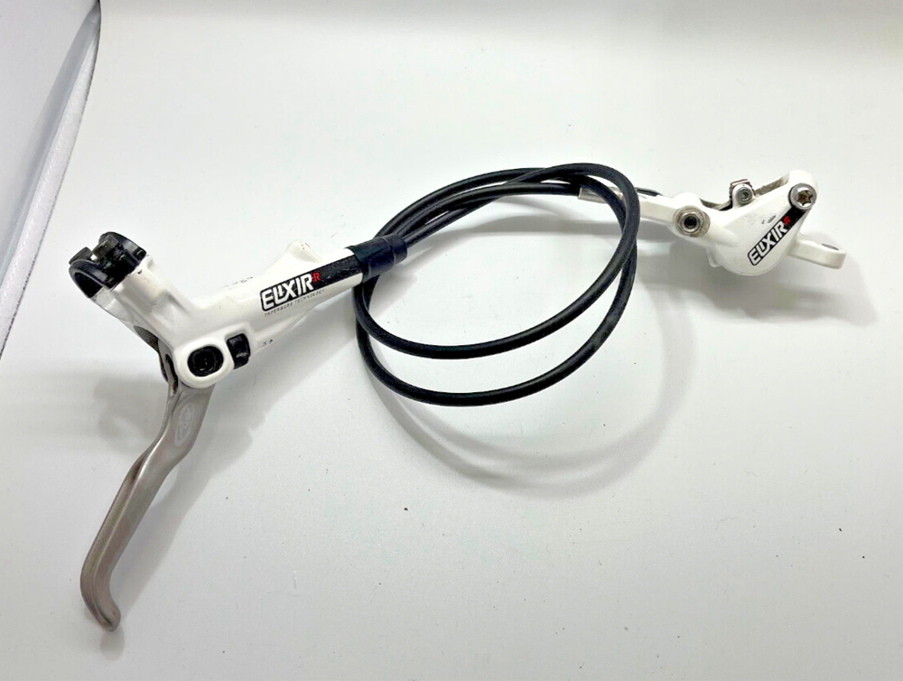 Avid Elixir 1 Hydraulic Disc Brake Lever/ Caliper Set  White w/brake pads post