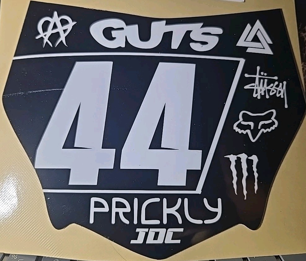 Discounted MOTOCUTZ Number Plate Decal - As Is - Item#147