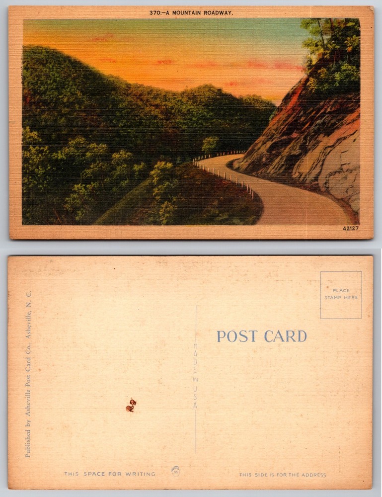 Mountain Roadway Sunset Hillside Highway Postcard