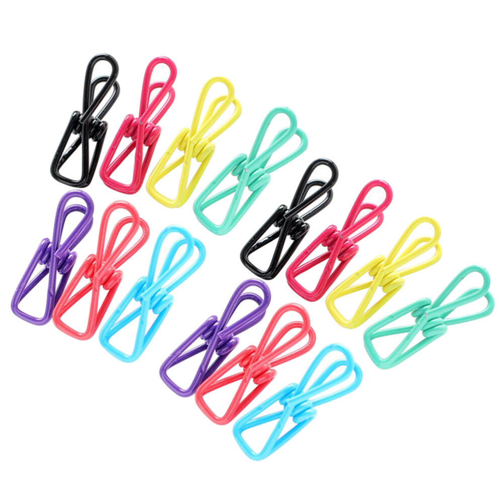 40Pcs Drying Clips Photo Display Clothespin Metal Paper Clip Colorful Clothespin