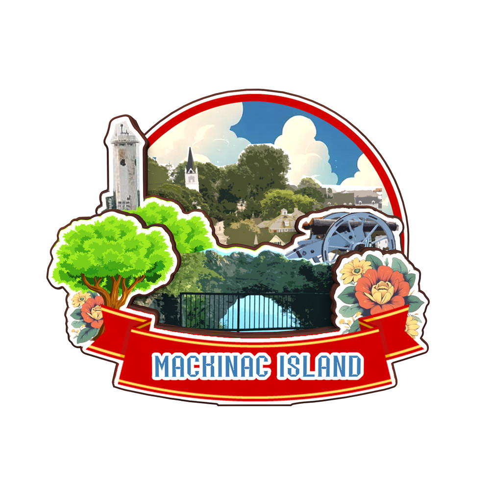 Mackinac Island Michigan USA Refrigerator magnet 3D travel souvenirs wood