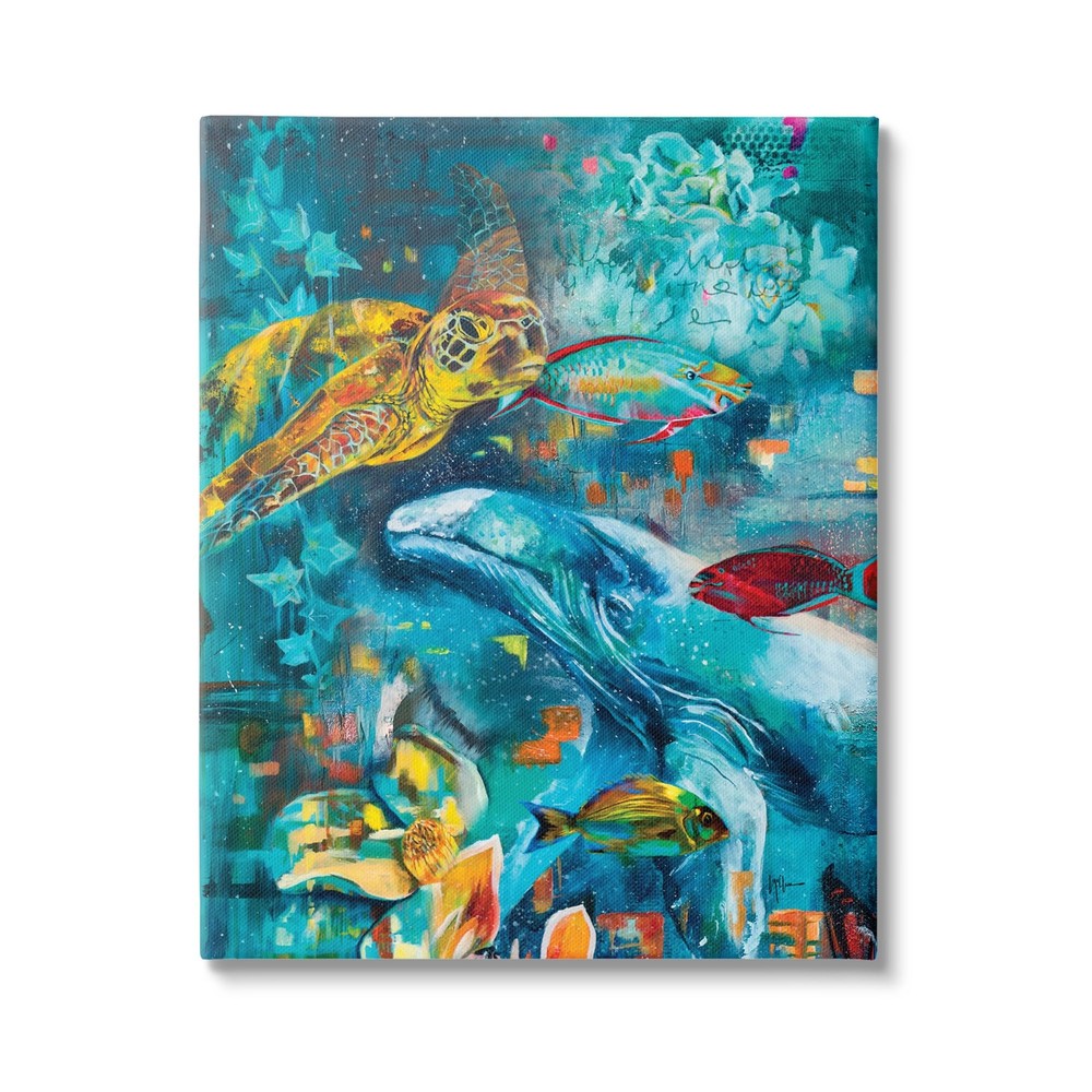 Abstract Creatures Canvas Wall Art by Linda McClure - Colorful Wildlife Decor for Modern Spaces-image