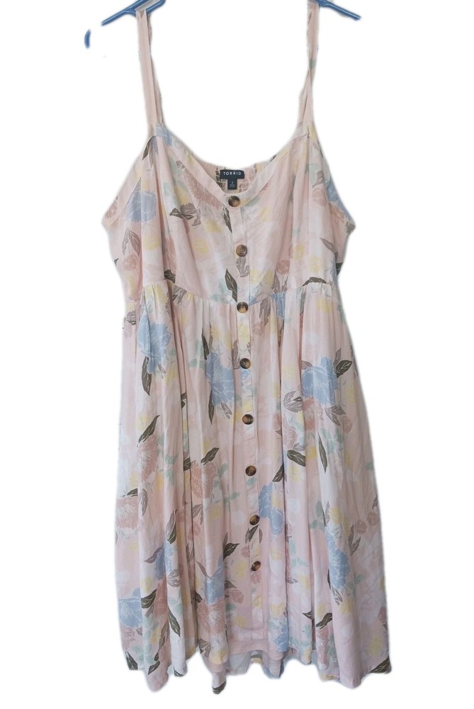 Torrid Maxi Dress Womens 3X Pink Floral Adjustable Strap Soft Boho Spring Flowy