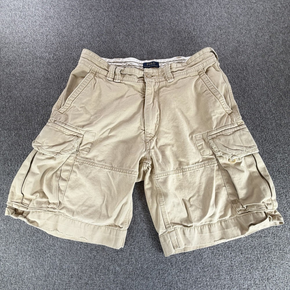 Polo Ralph Lauren Cargo Shorts Mens 34 Khaki Classic Fit Utility Pocket Casual