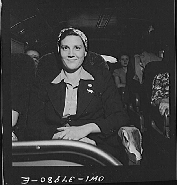 Louisville Kentucky Memphis Tennessee 1940s Greyhound Bus Passenger Woman