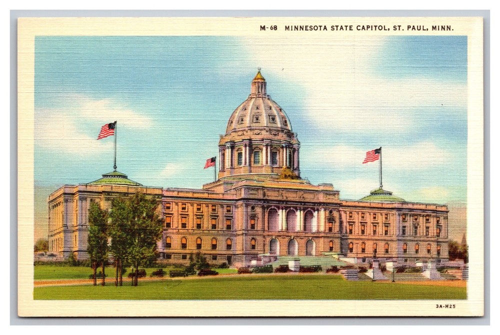 St. Paul MN Minnesota State Capitol M-68 Linen Postcard