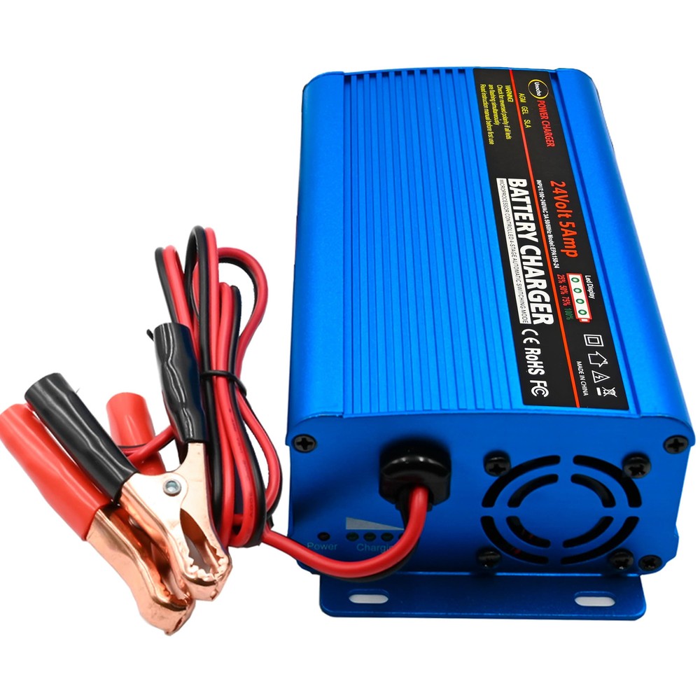 24V Battery Charger Automatic Smart Battery Charger Maintainer 5A Trickle Cha...