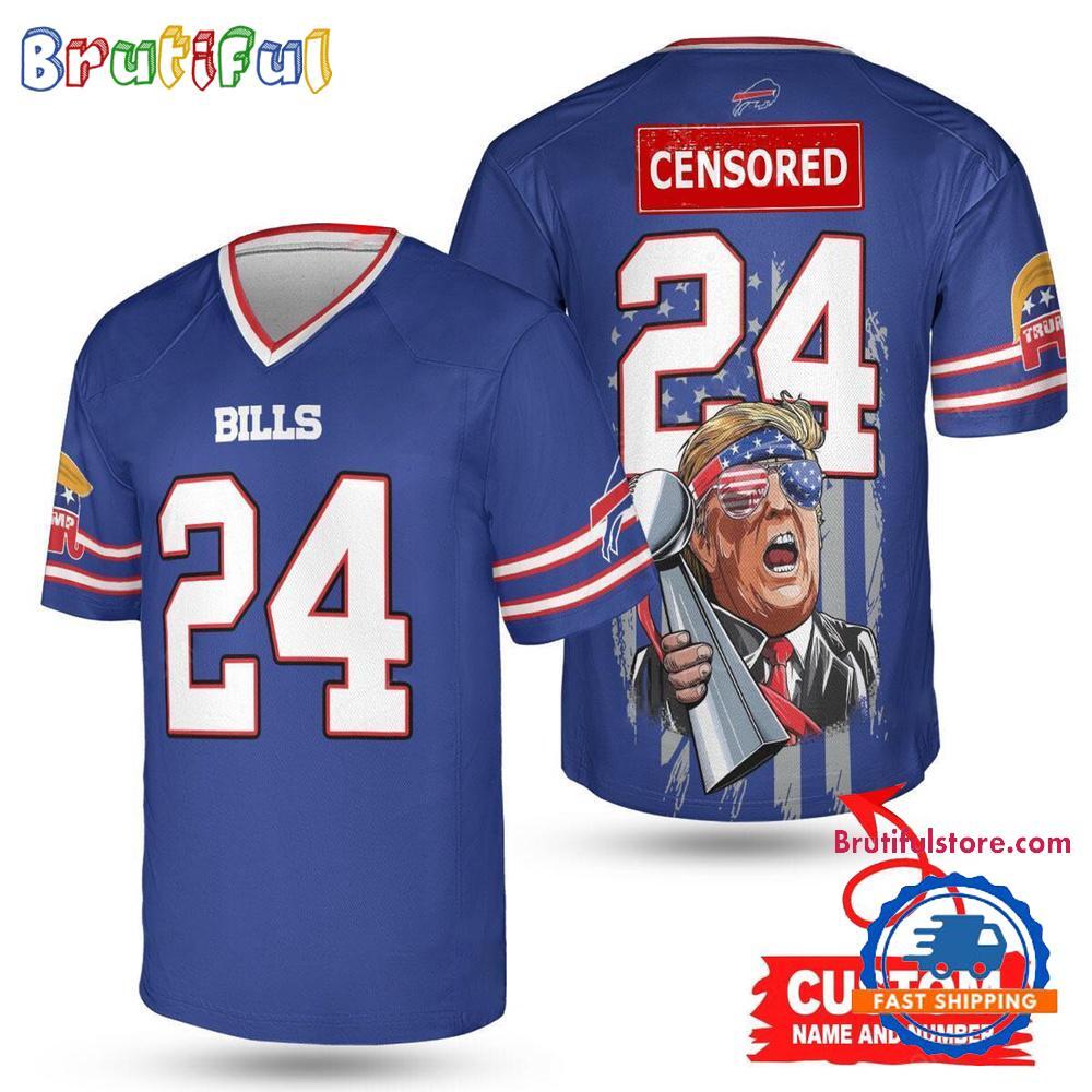Buffalo Bills Donald Trump Super Bowl Trophy Football Jersey