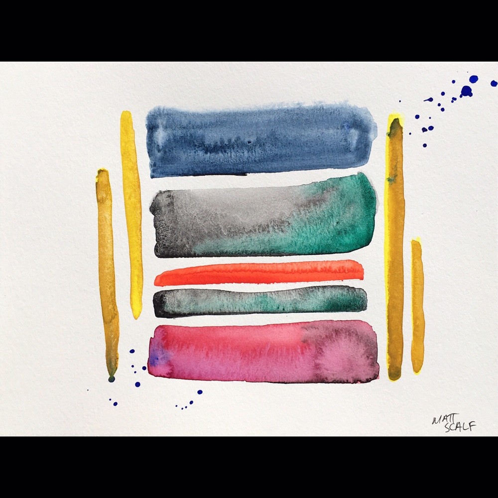 Matt Scalf Abstract ORIGINAL PAINTING Watercolor 9x12 Modern Contemporary Decor