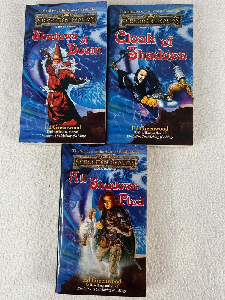 Shadow Of The Avatar Trilogy set Forgotten Realms Lot TSR Ed Greenwood PB D&D