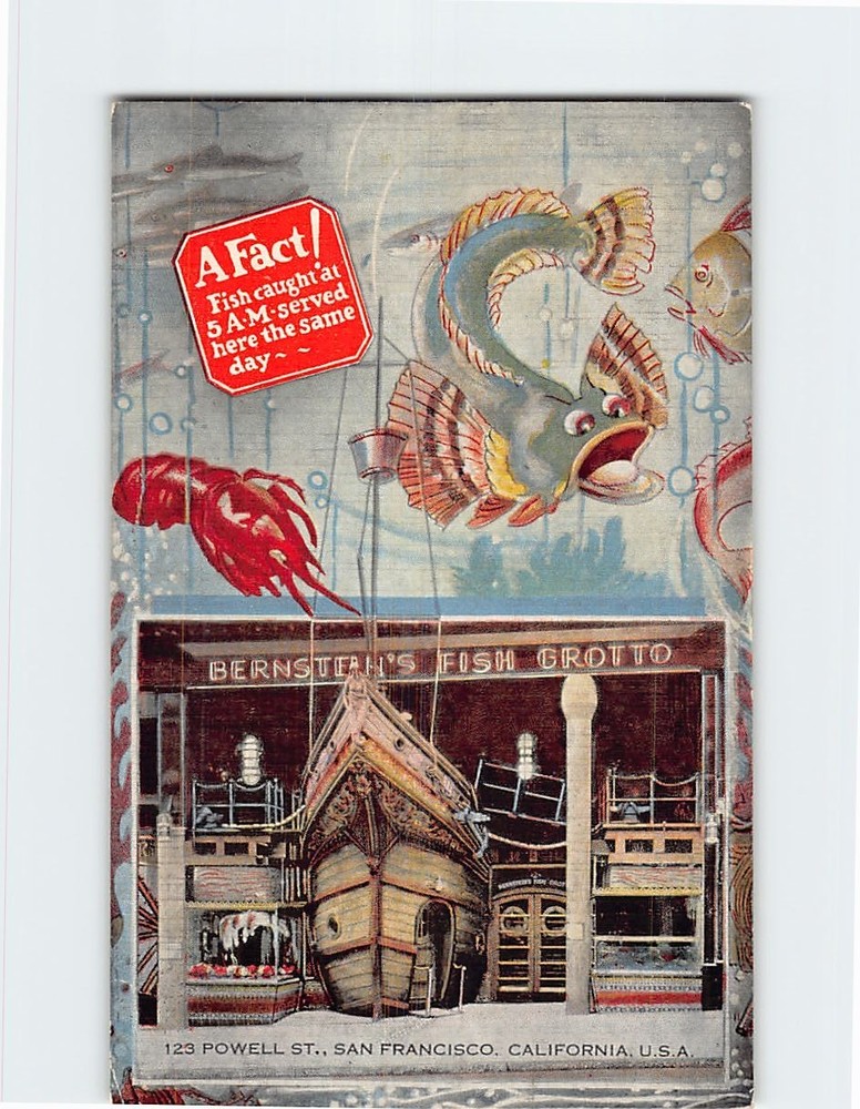 Postcard Bernsteins Fish Grotto San Francisco California USA