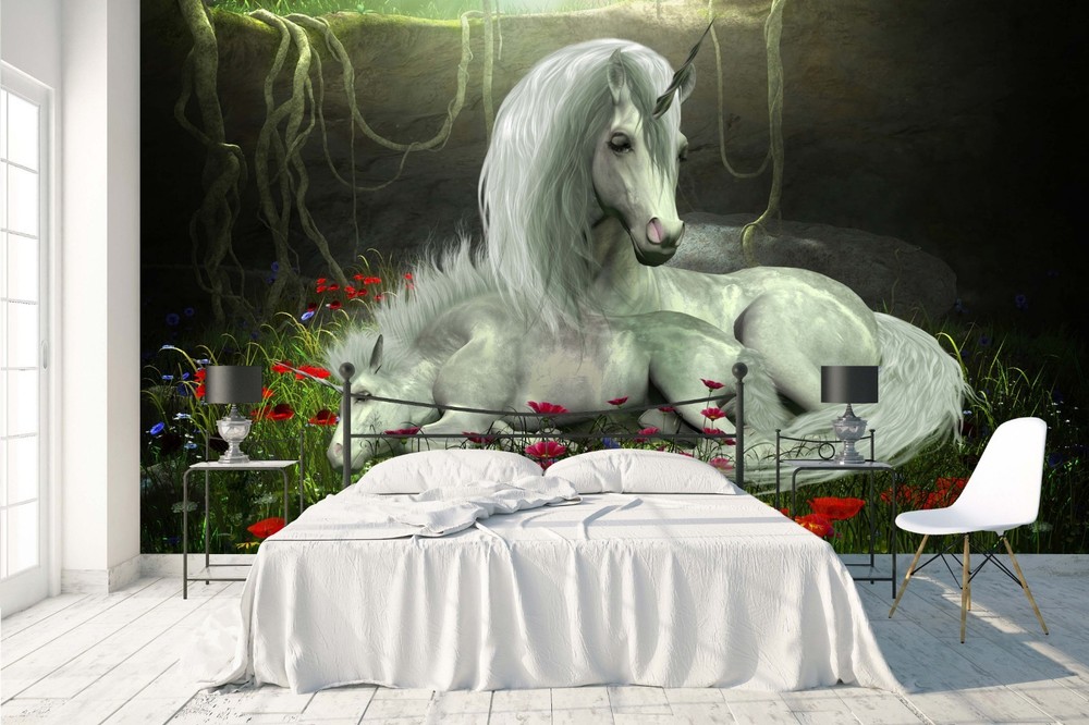 3D Unicorn Illustration Wall Murals Wallpaper Murals Wall Sticker