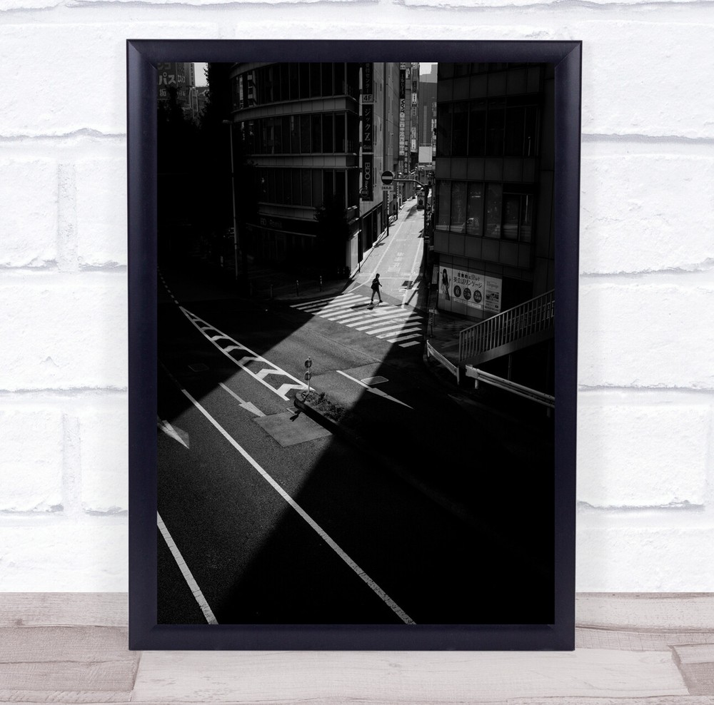 Street Black and white Light Beam Wall Art Print