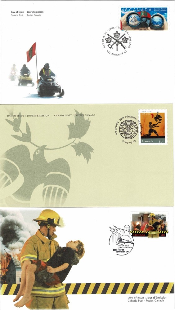 CANADA 2003 8 x SINGLE STAMP OFFICIAL FIRST DAY COVERS CYCLING QUEEN ELIZABETH