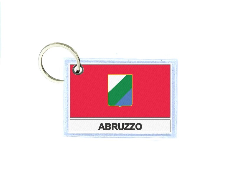 Italy Abruzzo Flag Double-Sided Keychain-image