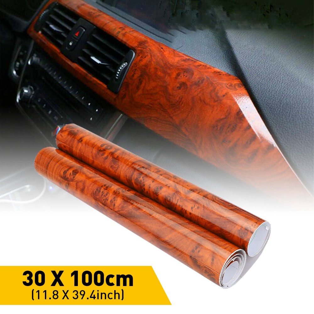 DIY Glossy Matte Wood Textured Grain Vinyl Wrap Sticker Car Interior Decors M