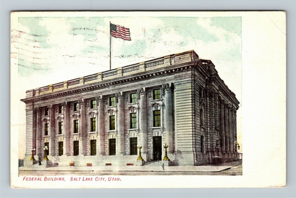 Salt Lake City UT-Utah, Federal Building Vintage Souvenir Postcard