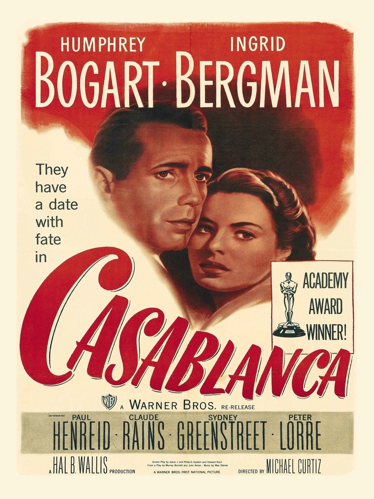5195.Wall Decoration Poster.Interior design.Casablanca.bogart.bergman.movie art