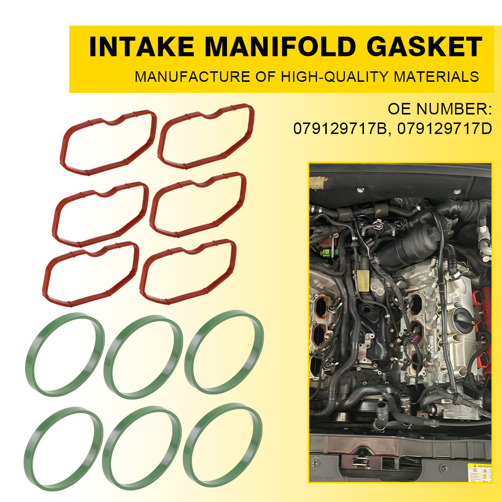 6 Upper & Lower Intake Manifold Gaskets for Audi 3.0T Q5 Q7 A6 A7 A8 S4 S5 EPU
