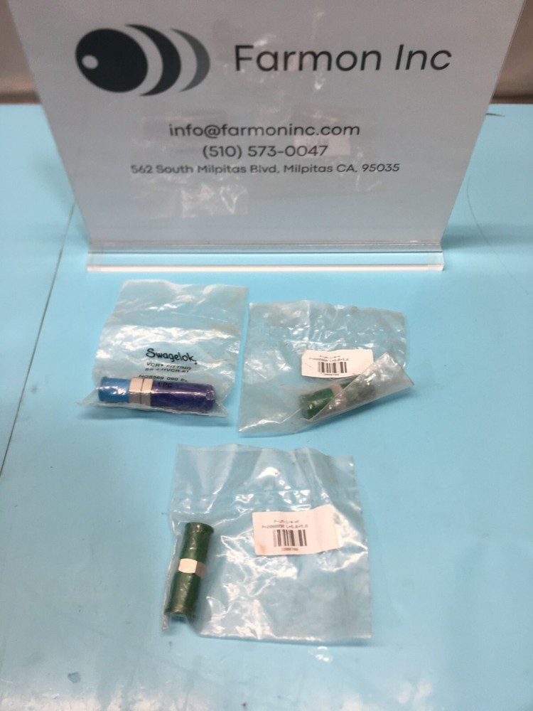 Swagelok SS-4-HVCR-61 VCR Fitting, Union Body + 2 Ham-Let P-UM-1/4-H, 183874