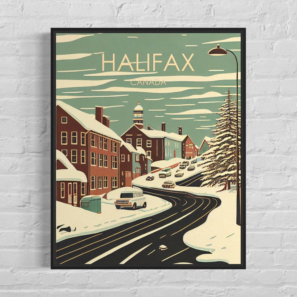 Halifax Canada Retro Art Print Halifax Wall Art Illustration Halifax Vintage